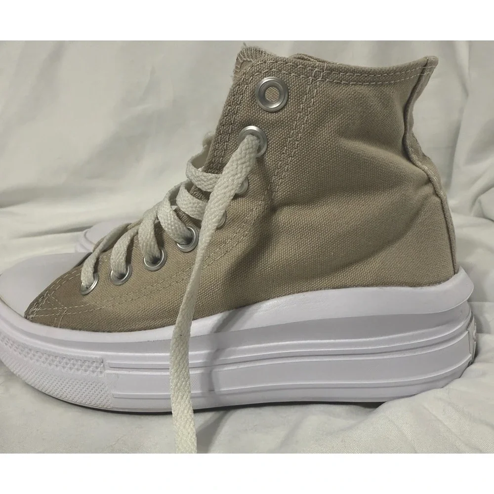 Converse chuck taylor All Star Move Platform High Top sneaker -Beige kids 5 Y2K